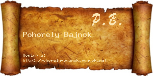 Pohorely Bajnok névjegykártya
